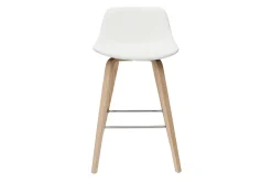 Online Miliboo Set de 2 taburetes de cocina de diseño blanco con madera clara 65 cm NONIE