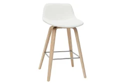 Online Miliboo Set de 2 taburetes de cocina de diseño blanco con madera clara 65 cm NONIE