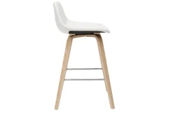 Online Miliboo Set de 2 taburetes de cocina de diseño blanco con madera clara 65 cm NONIE