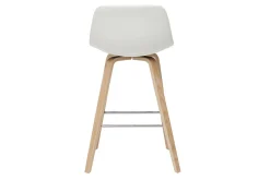 Online Miliboo Set de 2 taburetes de cocina de diseño blanco con madera clara 65 cm NONIE