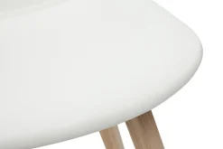Online Miliboo Set de 2 taburetes de cocina de diseño blanco con madera clara 65 cm NONIE