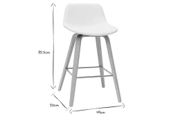 Online Miliboo Set de 2 taburetes de cocina de diseño blanco con madera clara 65 cm NONIE
