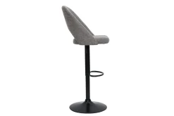 Shop Miliboo Set de 2 taburetes de cocina regulables de tejido efecto aterciopelado texturizado gris y metal negro COSETTE