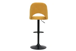 Best Miliboo Set de 2 taburetes de cocina regulables de tejido efecto aterciopelado texturizado amarillo y metal negro COSETTE