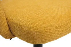 Best Miliboo Set de 2 taburetes de cocina regulables de tejido efecto aterciopelado texturizado amarillo y metal negro COSETTE