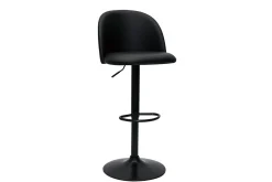 Cheap Miliboo Set de 2 taburetes de cocina ajustables de poliuretano negro y metal negro CELESTE