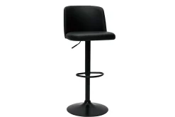 Best Miliboo Set de 2 taburetes de cocina ajustables de poliuretano negro y metal negro MONTI