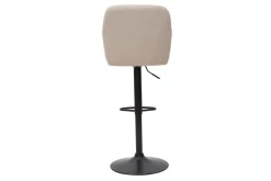 Clearance Miliboo Set de 2 taburetes de cocina regulables de tejido efecto aterciopelado beige y metal AMIKA