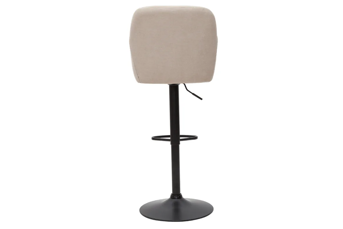 Clearance Miliboo Set de 2 taburetes de cocina regulables de tejido efecto aterciopelado beige y metal AMIKA