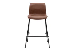 Hot Miliboo Set de 2 taburetes de cocina fijos marrón envejecido y metal negro 65 cm HAROLD