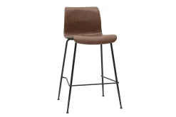 Hot Miliboo Set de 2 taburetes de cocina fijos marrón envejecido y metal negro 65 cm HAROLD