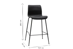 Flash Sale Miliboo Set de 2 taburetes de cocina fijos negro envejecido y metal negro 65 cm HAROLD