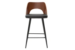 Sale Miliboo Set de 2 taburetes de cocina de diseño negro y nogal 66,5 cm FALCOM