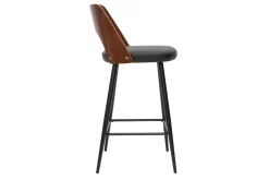 Sale Miliboo Set de 2 taburetes de cocina de diseño negro y nogal 66,5 cm FALCOM
