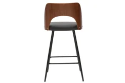 Sale Miliboo Set de 2 taburetes de cocina de diseño negro y nogal 66,5 cm FALCOM