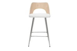 Store Miliboo Set de 2 taburetes de cocina de diseño madera y blanco 66,5 cm FALCOM
