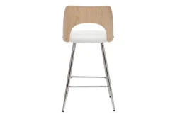 Store Miliboo Set de 2 taburetes de cocina de diseño madera y blanco 66,5 cm FALCOM