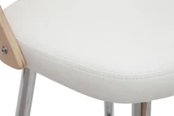 Store Miliboo Set de 2 taburetes de cocina de diseño madera y blanco 66,5 cm FALCOM