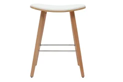 Online Miliboo Set de 2 taburetes de cocina de madera clara y blanco 65 cm MEADOW