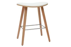 Online Miliboo Set de 2 taburetes de cocina de madera clara y blanco 65 cm MEADOW
