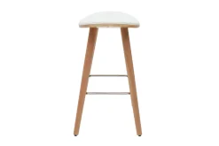 Online Miliboo Set de 2 taburetes de cocina de madera clara y blanco 65 cm MEADOW