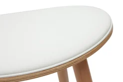 Online Miliboo Set de 2 taburetes de cocina de madera clara y blanco 65 cm MEADOW