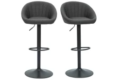 Outlet Miliboo Set de 2 taburetes de cocina ajustables de diseño gris SHERU