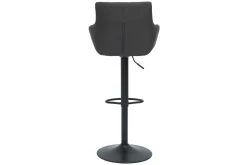 Fashion Miliboo Set de 2 taburetes de cocina ajustables de tela gris antracita y metal negro CARLIE