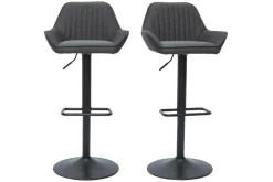 Cheap Miliboo Set de 2 taburetes de cocina ajustables de diseño de tejido gris antracita RONNIE