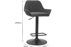Cheap Miliboo Set de 2 taburetes de cocina ajustables de diseño de tejido gris antracita RONNIE