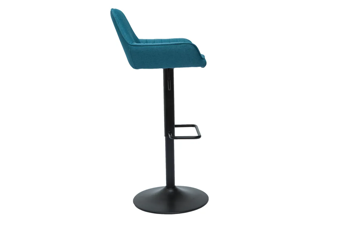 Best Sale Miliboo Set de 2 taburetes de cocina ajustables de diseño de tejido azul petróleo RONNIE