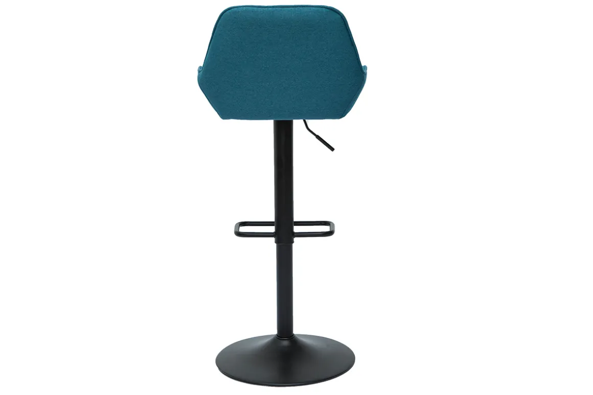 Best Sale Miliboo Set de 2 taburetes de cocina ajustables de diseño de tejido azul petróleo RONNIE