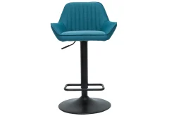 Best Sale Miliboo Set de 2 taburetes de cocina ajustables de diseño de tejido azul petróleo RONNIE