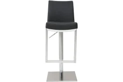 New Miliboo Set de 2 taburetes de cocina regulables negros con acero cromado KYLE