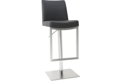 New Miliboo Set de 2 taburetes de cocina regulables negros con acero cromado KYLE