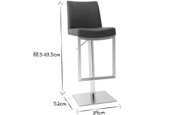 New Miliboo Set de 2 taburetes de cocina regulables negros con acero cromado KYLE