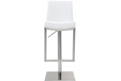 Outlet Miliboo Set de 2 taburetes de cocina regulables blancos con acero cromado KYLE