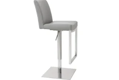 Discount Miliboo Set de 2 taburetes de cocina regulables grises con acero cromado KYLE