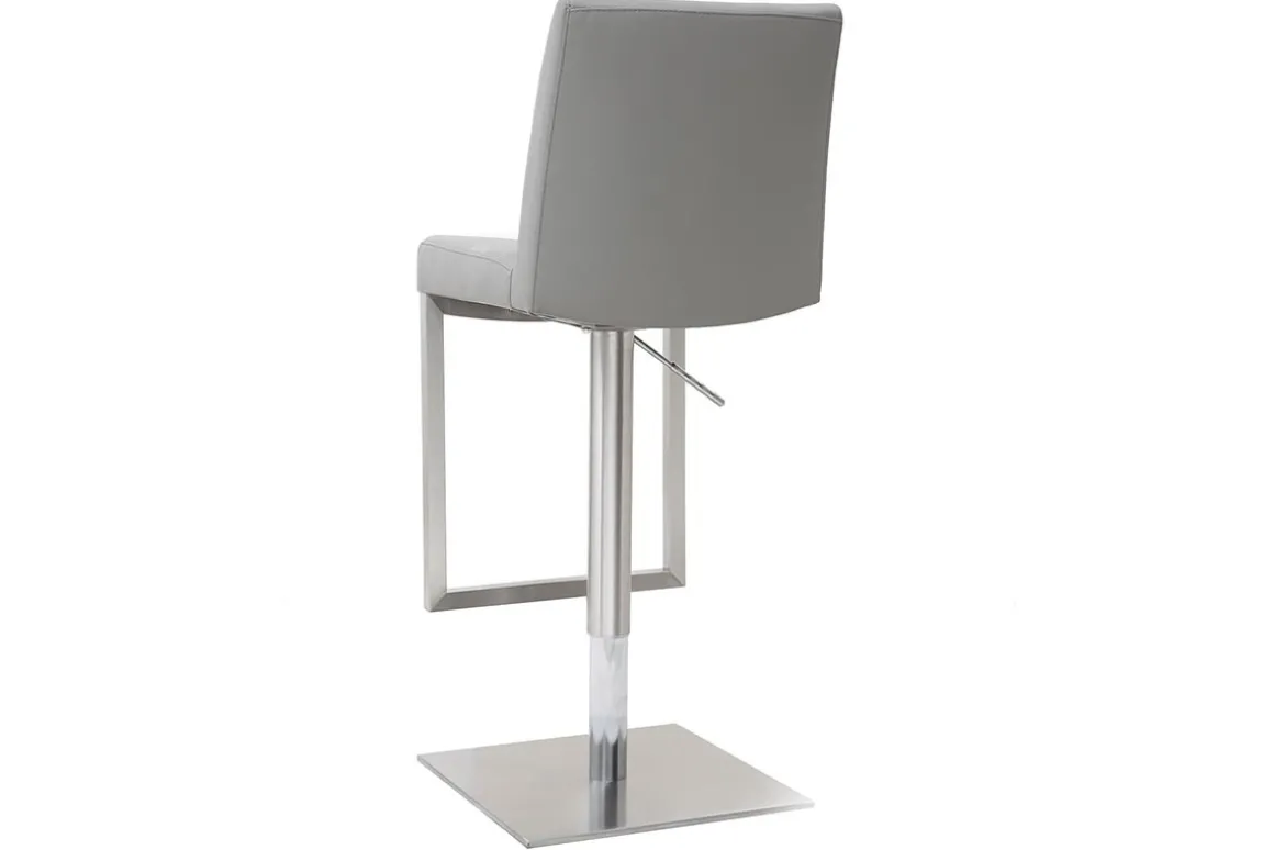 Discount Miliboo Set de 2 taburetes de cocina regulables grises con acero cromado KYLE