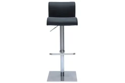 Fashion Miliboo Set de 2 taburetes de cocina de diseño regulable negro y acero inoxidable cepillado SHEINA