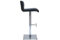 Fashion Miliboo Set de 2 taburetes de cocina de diseño regulable negro y acero inoxidable cepillado SHEINA