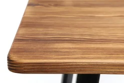 Clearance Miliboo Set de 2 taburetes de cocina industriales de metal negro y madera 75 cm NICK