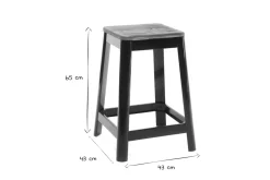 Best Sale Miliboo Set de 2 taburetes de cocina industriales de metal negro y madera 65 cm NICK