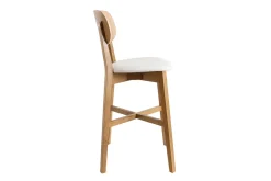 Shop Miliboo Set de 2 taburetes de cocina de madera de roble y blanco 65 cm LUCIA