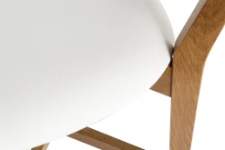 Shop Miliboo Set de 2 taburetes de cocina de madera de roble y blanco 65 cm LUCIA