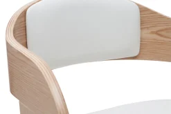 Shop Miliboo Set de 2 taburetes de cocina ajustables de poliuretano blanco y madera clara EUSTACHE