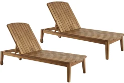 Flash Sale Miliboo Set de 2 tumbonas de acacia maciza CANOPEE