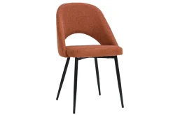 Discount Miliboo Set de 2 sillas vintage de tejido efecto aterciopelado texturizado terracota y metal COSETTE