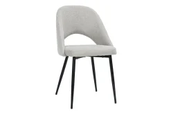 Discount Miliboo Set de 2 sillas vintage de tejido efecto aterciopelado texturizado gris y metal COSETTE