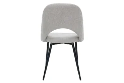 Discount Miliboo Set de 2 sillas vintage de tejido efecto aterciopelado texturizado gris y metal COSETTE